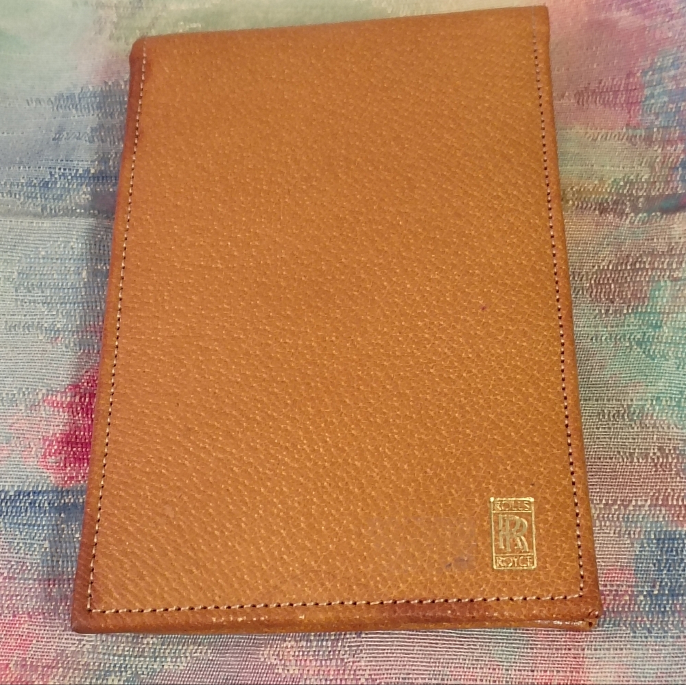 ❤️ROLLS ROYCE TAN PEBBLED LEATHER MIRROR AND GROOMING MANICURE CASE